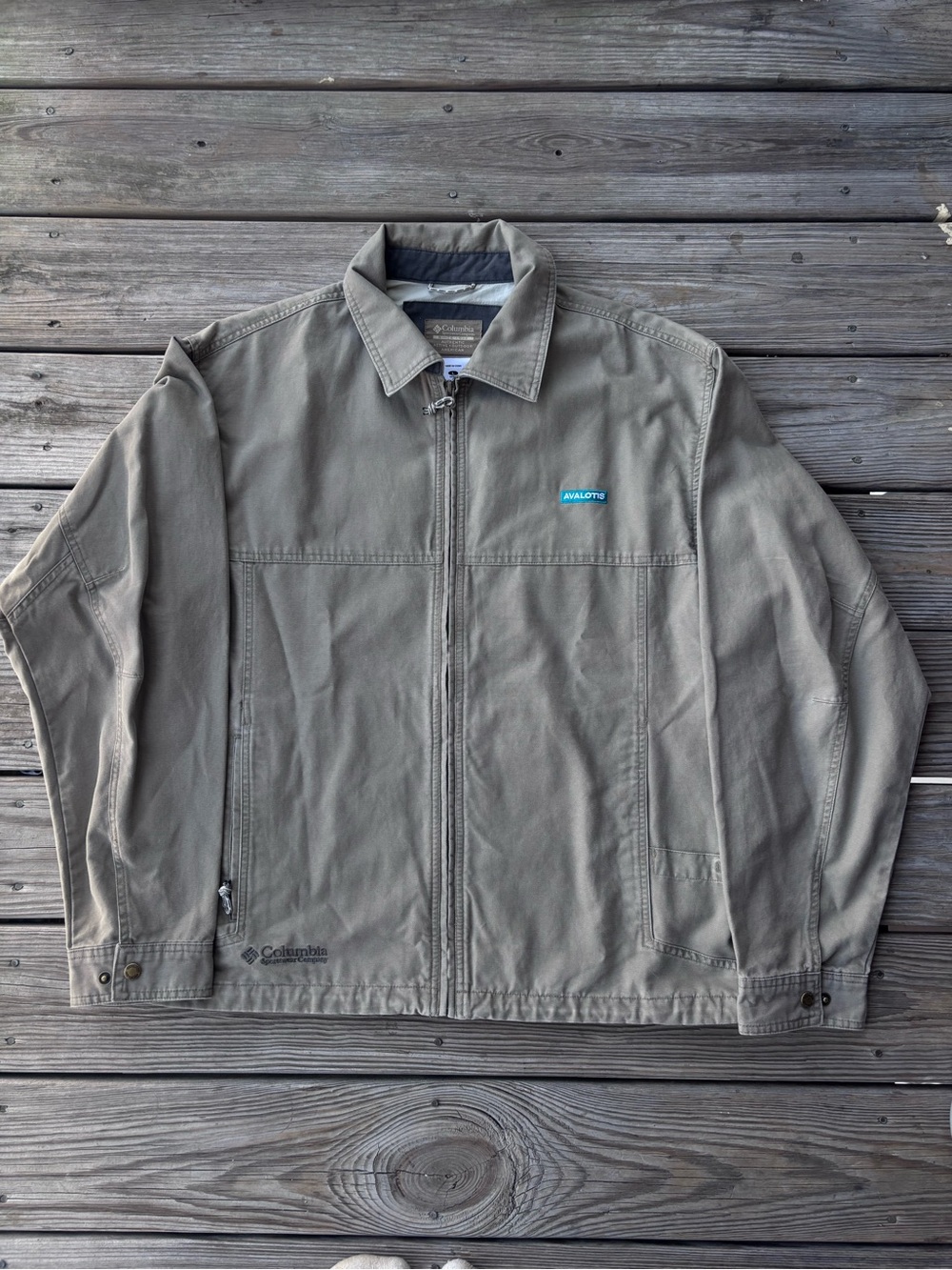 Columbia Men's Taupe Utility Canvas Zip-Front Jacket